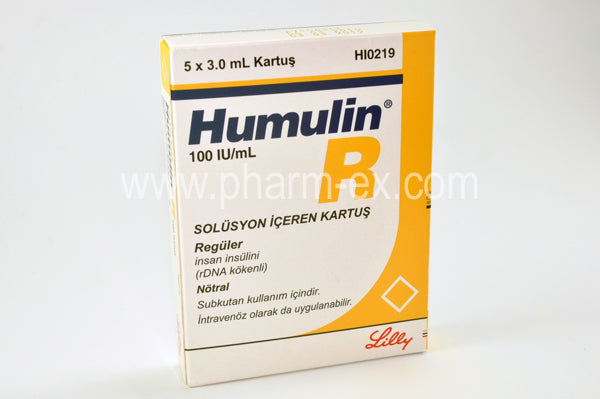 Humulin R Cartridge 100IU 5x3ml